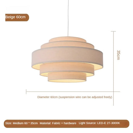 Lustre suspension en tissu pour éclairage minimaliste personnalisé — LZ4X9M