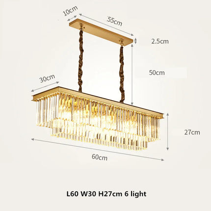 Lustre LED rétro américain en métal avec chaîne et cristal — LZ4X9P