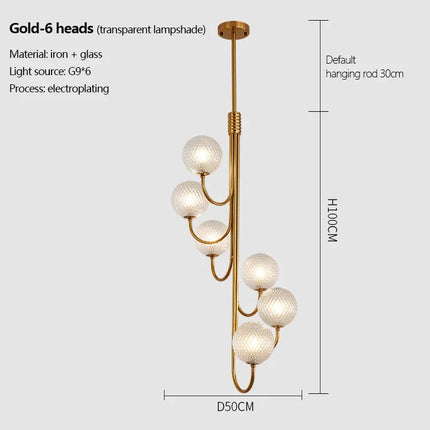 Lustre lumineux en verre pour décoration intérieure élégante — LZ4X9Q2