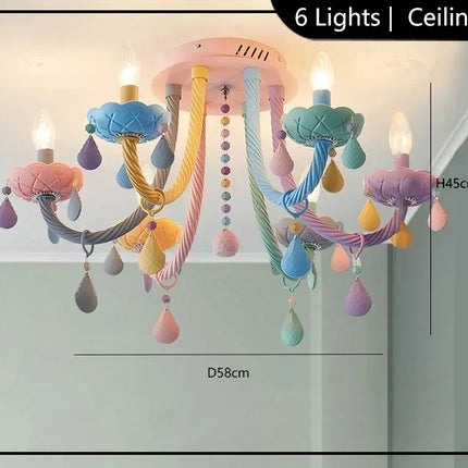 lustre arc-en-ciel pour enfants style macarone kawaii led