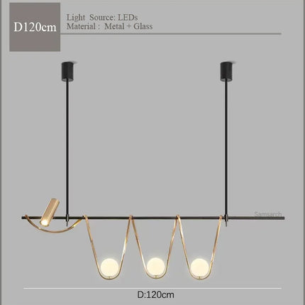 Lustre suspension en verre avec éclairage LED style nordique — LZ4P9XQ