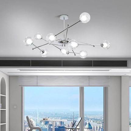 Lustre en verre clair style Bauhaus pour hôtel — LZ4G7XQ