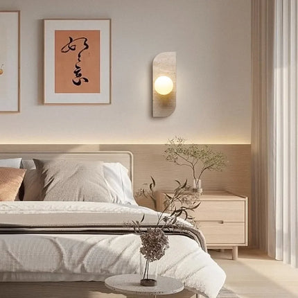 Applique murale en pierre naturelle avec verre pour intérieur — LZ4X9P2