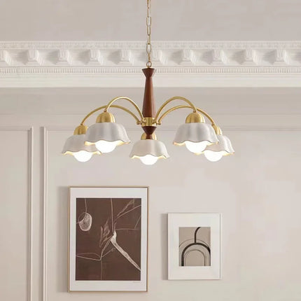 Lustre en céramique à motif floral pour intérieur contemporain — LZ4X9P2