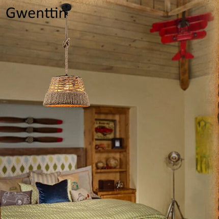 Suspension rétro en chanvre pour décoration industrielle et artistique — LZ4X9T