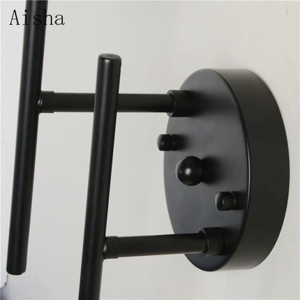 Applique murale double tête en verre laiteux et métal noir doré — LZ4P9X