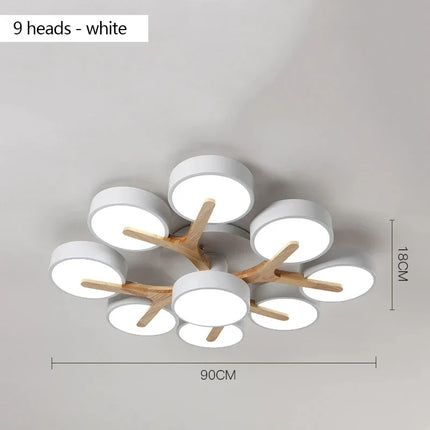 Lustre suspension en bois lumineux style nordique pour intérieur — LZ4X9T