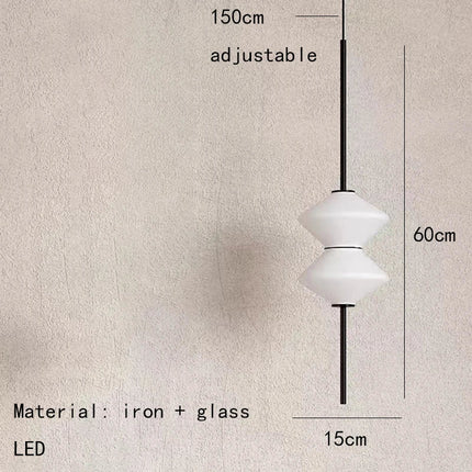 Suspension LED en verre blanc moderne