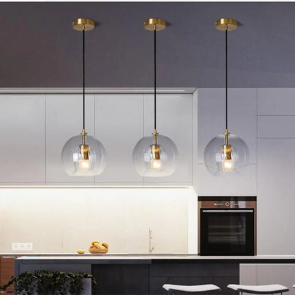 Lustre suspension LED en verre style nordique pour bureau et restaurant — LZ4X9T2