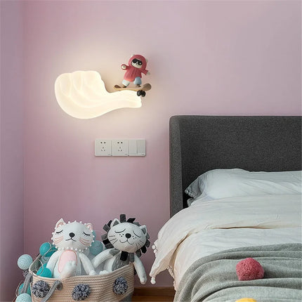 Applique murale LED baleine et voilier avec couleurs changeantes pour enfants — LZ4X9M