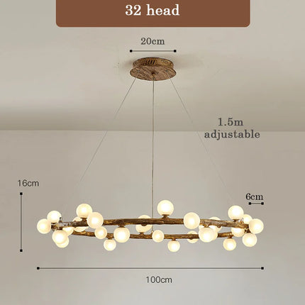 Lustre intérieur style wabi-sabi en bois artificiel — LZ4X9P2Q