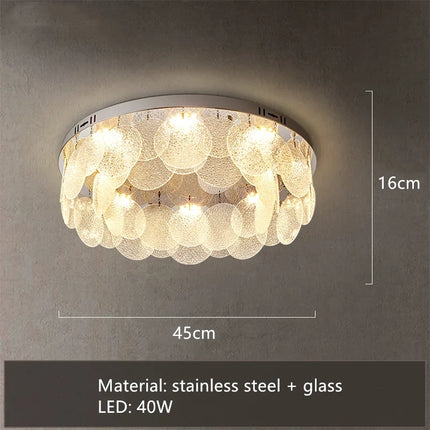 Plafonnier LED en acier inoxydable et verre pour intérieur moderne — LZ4X9Q