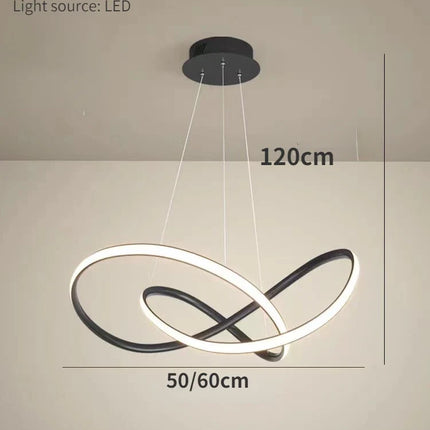 Suspension LED torsadée à intensité variable style nordique — LZ4X9P2