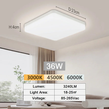 Plafonnier LED carré connecté avec commande vocale Alexa et Google — LZ4X9P