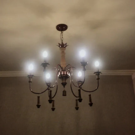 Lustre industriel en résine antique avec bougeoirs LED intégrés — LZ4X9P2Q