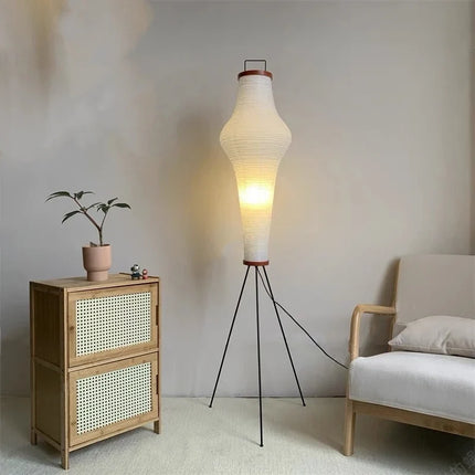 Lampadaire japonais en papier de riz pour intérieur moderne — LZ4X9T