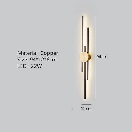 Applique murale LED en laiton minimaliste pour allée et restaurant — LZ4X9T1