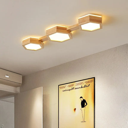 Plafonnier LED en bois pour décoration intérieure moderne — LZ4X9T2
