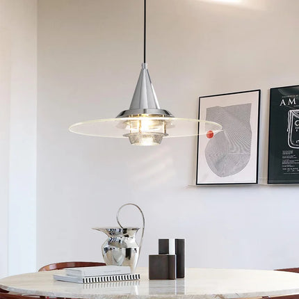 Lustre suspension Bauhaus en verre clair pour restaurant — LZ4X9M