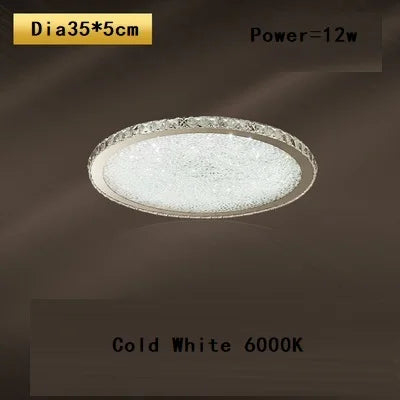 Plafonnier LED rond en cristal K9 au design nordique chaleureux — LZ4X9T