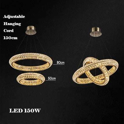 Lustre en cristal doré au design postmoderne pour intérieur raffiné — LZ4X9J