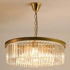 Doré D60cm 6 lumières / Cristal gris