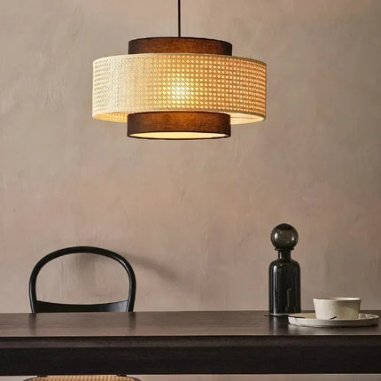 Lustre suspension en rotin tissé pour décoration intérieure — LZ7XQ2