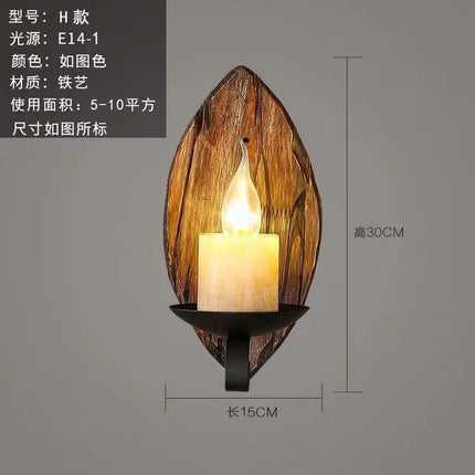 Applique murale LED au style industriel rétro en bois — LZ4X9P2