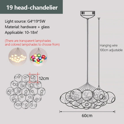 Lustre LED en verre à bulles pour magasins — LZ7XQ2