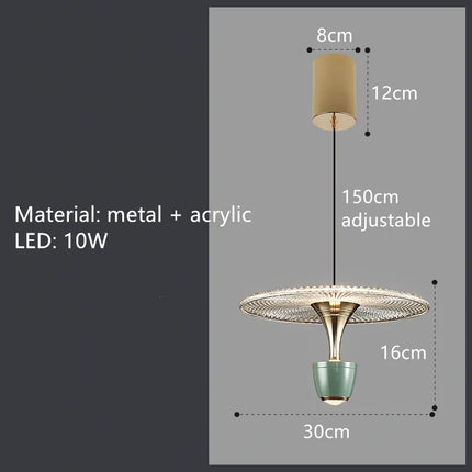 Suspension LED ronde en acrylique avec cordon ajustable — LZ4P9XJ2