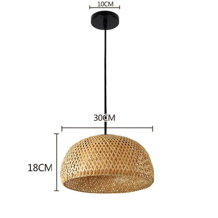 Suspension en bambou tissé à la main rétro salle à manger lanterne lustre E27 jardin maison chambre luminaires décoratifs suspension