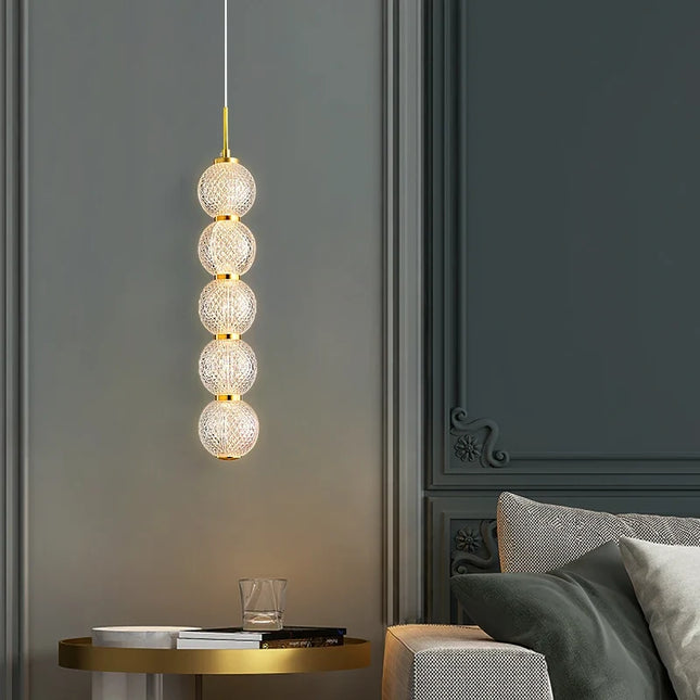 suspension led en acrylique transparent hauteur réglable