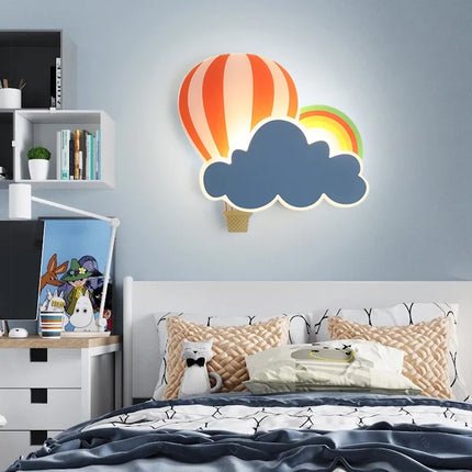 Applique murale LED nuage avec ballons à air chaud pour enfants — LZ4X9T