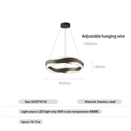 Suspension lustre cercle noir et or en acrylique pour salon et restaurant — LZ4X9P