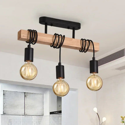 Suspension double usage en bois style américain rétro décoratif — LZ4X9P