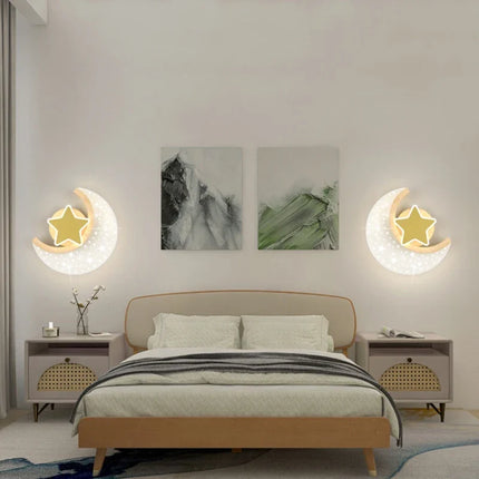 Applique murale lune et étoile pour chambre enfant — LZ4X9P2Q