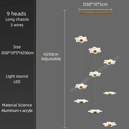 Lustre décoratif moderne pour hall d'hôtel duplex luxe — LZ4X9P2