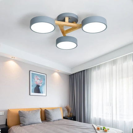 Lustre LED suspension style nordique en bois massif — LZ4X9P