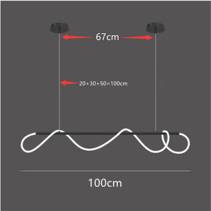 Lustre LED moderne à tuyau long minimaliste pour bar — LZ4P9XJ