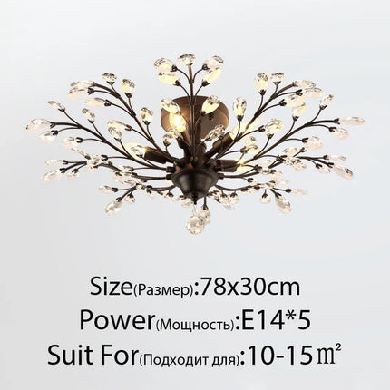 Suspension bougie LED style nordique en cristal pour salon et hôtel — LZ4T9X