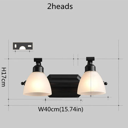 applique murale vintage led avec abat-jour en verre bronze