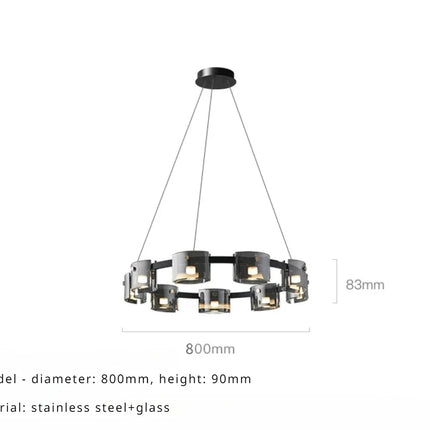 lustre sandyha moderne minimaliste abat-jour verre led suspendu