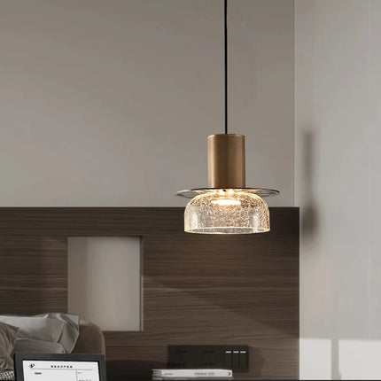 Lustre en verre craquelé au design rétro minimaliste pour intérieur moderne — LZ4D7XQ