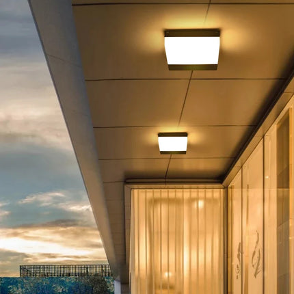 Plafonnier étanche rond et carré pour jardin et balcon lumineux — LZ4P9XQ