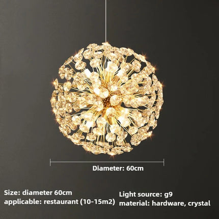 Lustre moderne en cristal forme pissenlit créatif et atmosphérique — LZ4X9Q2M