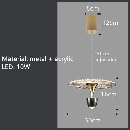 Suspension LED ronde en acrylique avec cordon ajustable — LZ4P9XJ2