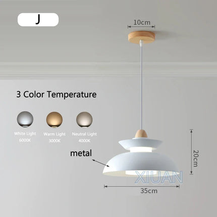 Suspension LED nordique en bois massif pour restaurant — LZ4X9T