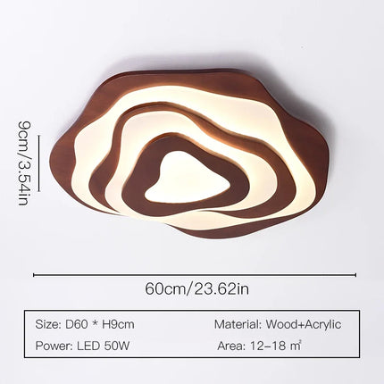 Lustre LED moderne en bois pour loft et chalet connecté — LZ4X9P2