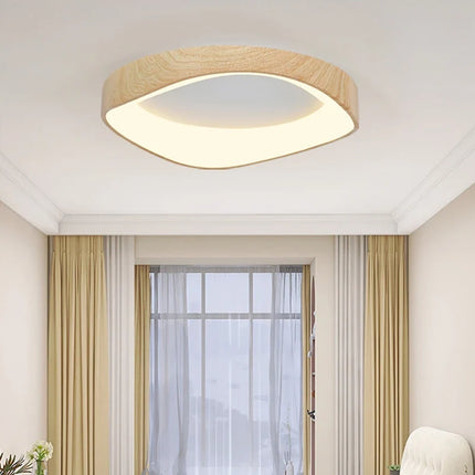 Plafonnier rond en bois avec télécommande pour éclairage intérieur — LZ4P9XJ