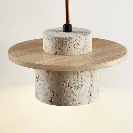Lustre suspension style wabi-sabi en pierre de grotte nordique — LZ4X9M